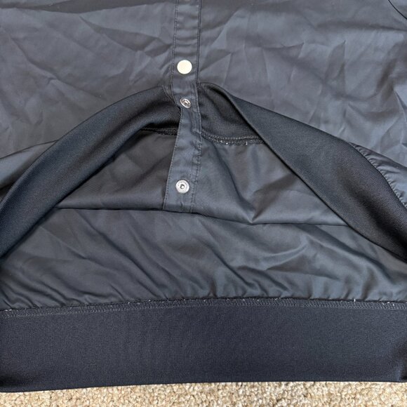 Nike Sportswear Varsity Jacket Women XL Black Stretch Swoosh Nylon Snap Button - Picture 12 of 14